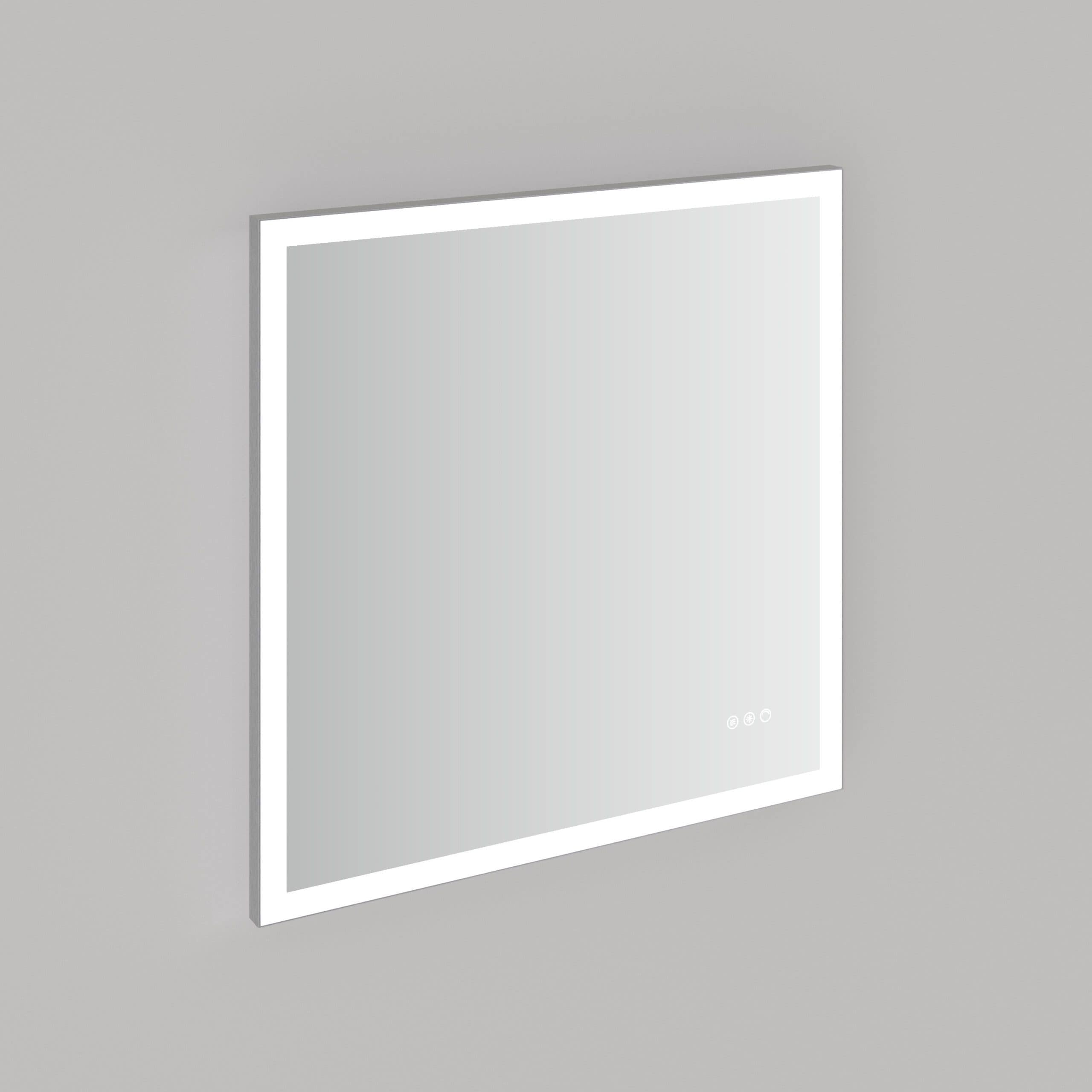 Bright LED illuminated bathroom mirror with touch controls for modern Bubly bathrooms, perfect for sleek, stylish, and functional bathroom design.