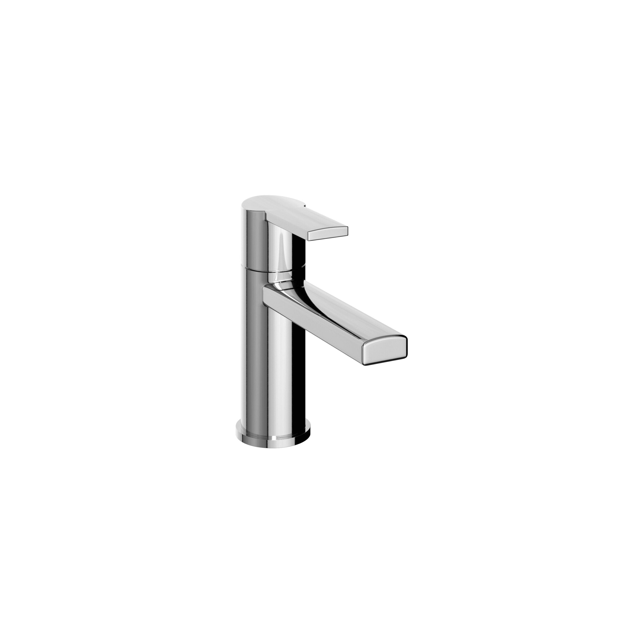 Shiny chrome bathroom tap with a modern, minimalist design suitable for contemporary bathrooms. Durable and easy to operate for everyday use.