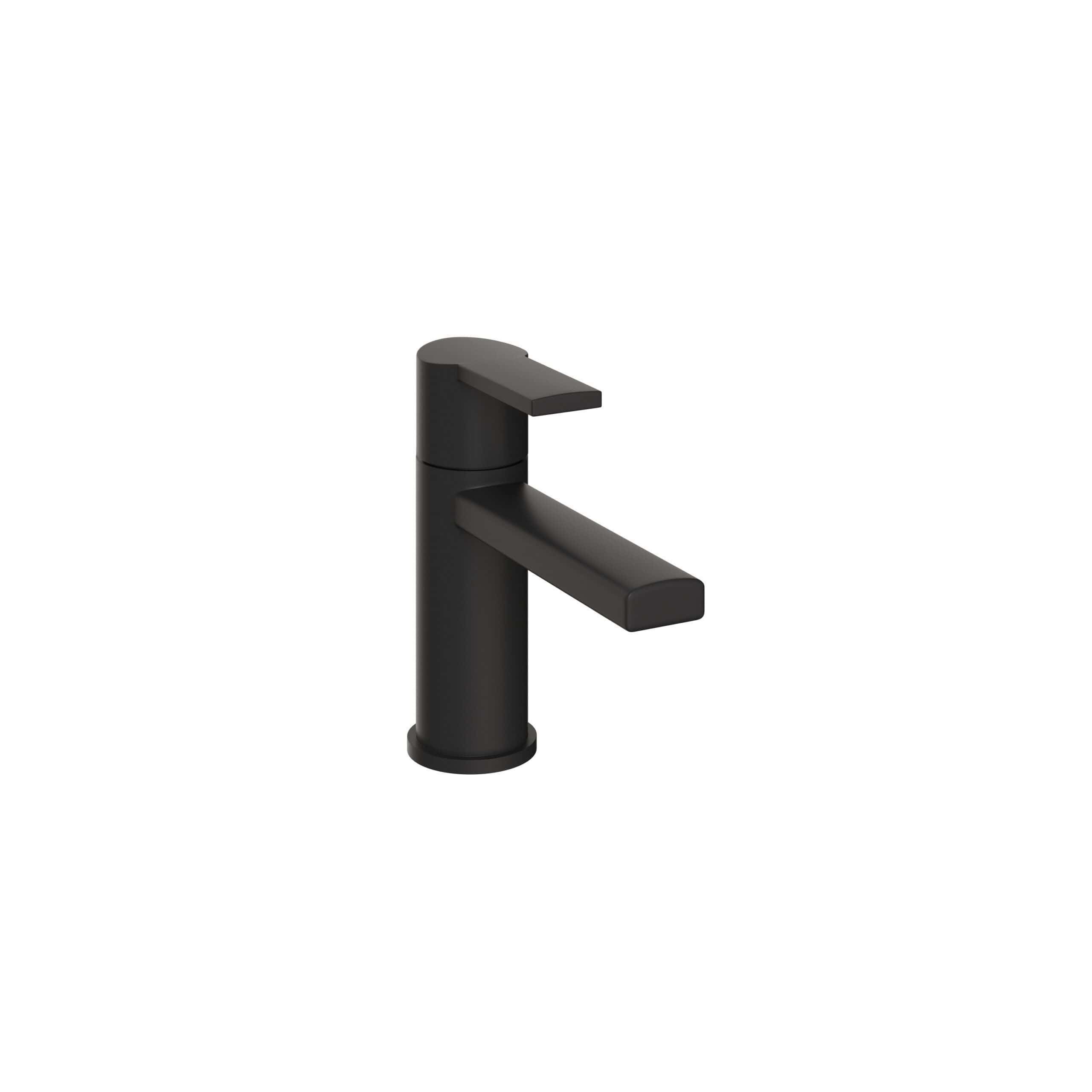 Sleek matte black bathroom tap with modern minimalist design, ideal for contemporary bathroom renovations and fixture upgrades.