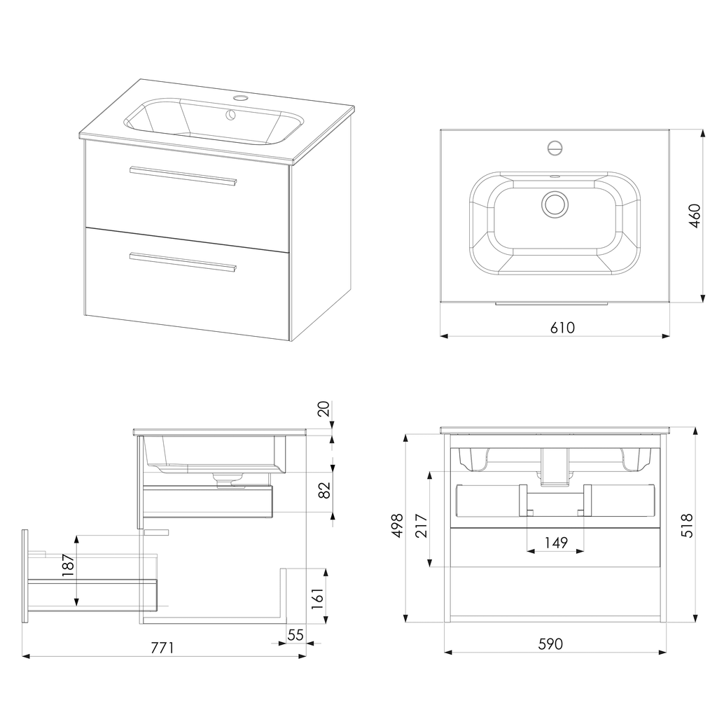 Sleek bathroom vanity with integrated sink, modern design, sturdy storage drawers, ideal for contemporary bathrooms, durable materials, space-saving solution, perfect for stylish interior upgrades.
