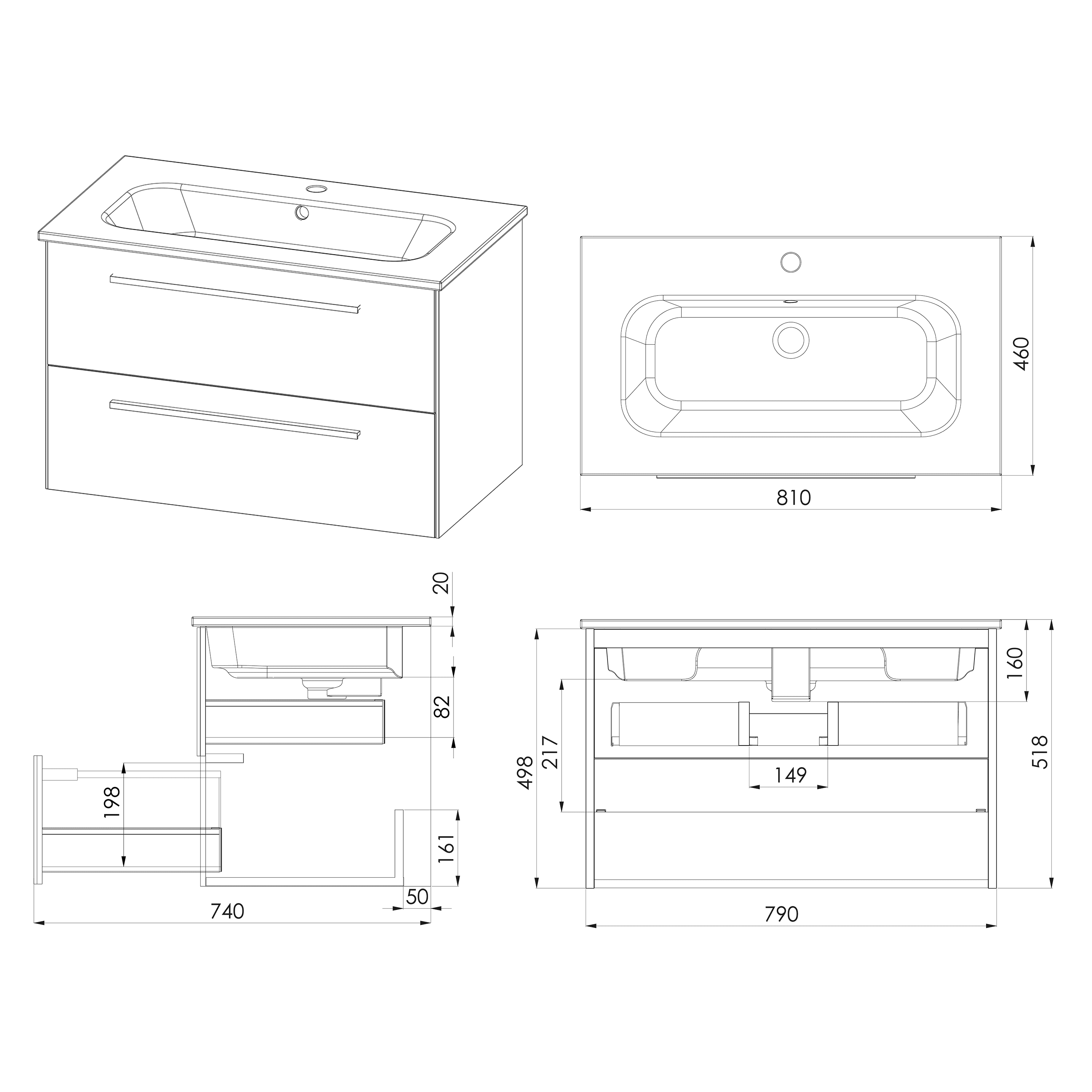 High-quality bathroom vanity unit with integrated sink, modern design, and ample storage space, perfect for contemporary bathrooms looking for sleek and functional fixtures.