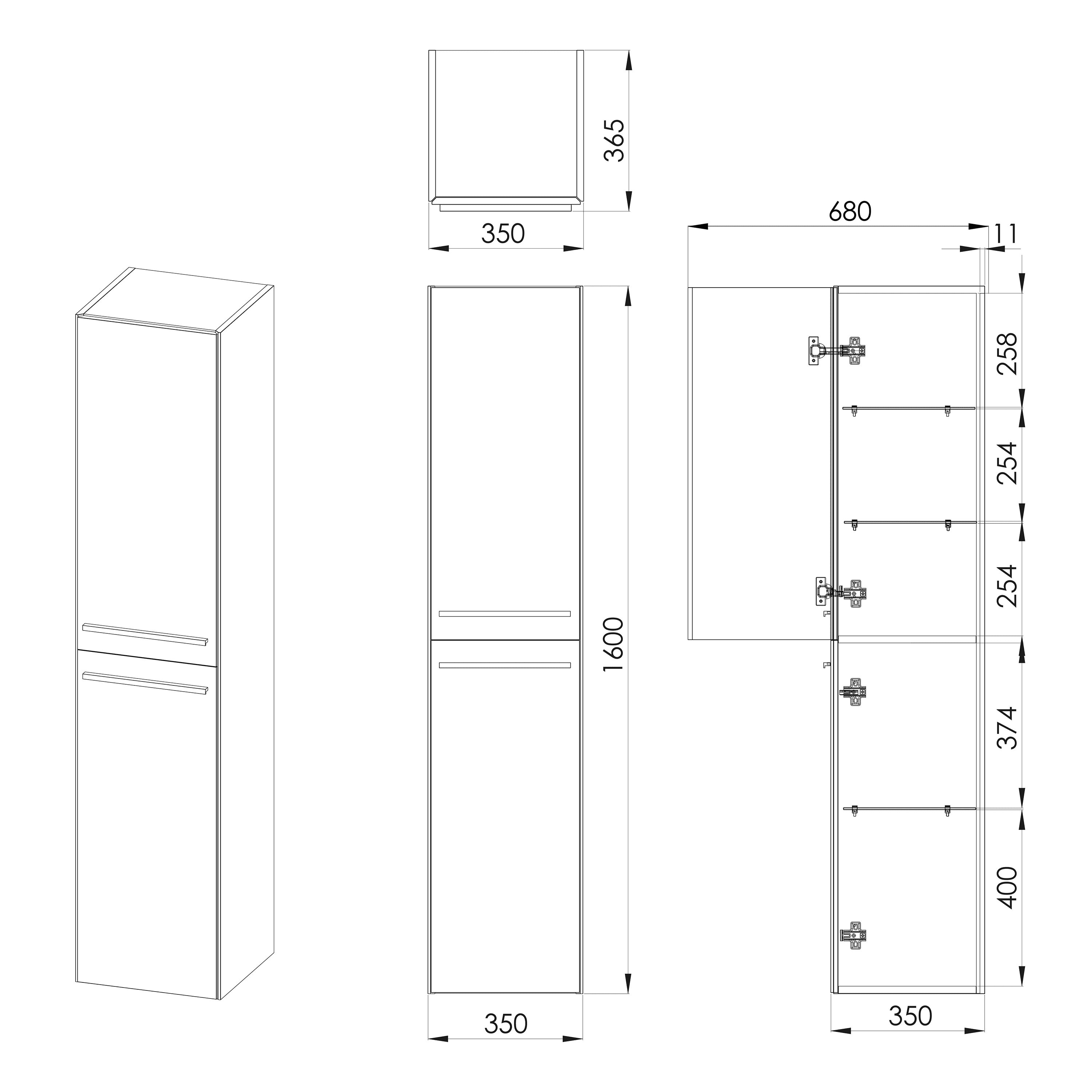 Sleek modern bathroom storage cabinet with clean lines, ample space, and high-quality finish for organised bathroom organisation. Ideal for contemporary bathrooms.