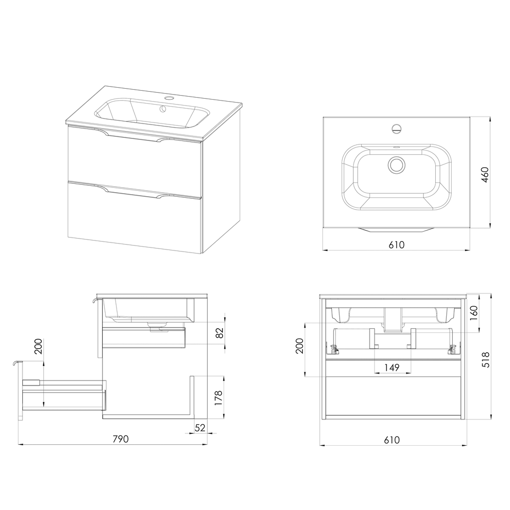 Stylish modern bathroom vanity unit with integrated sink, ideal for contemporary bathrooms, featuring ample storage, durable construction, and sleek design for a clean, functional look.