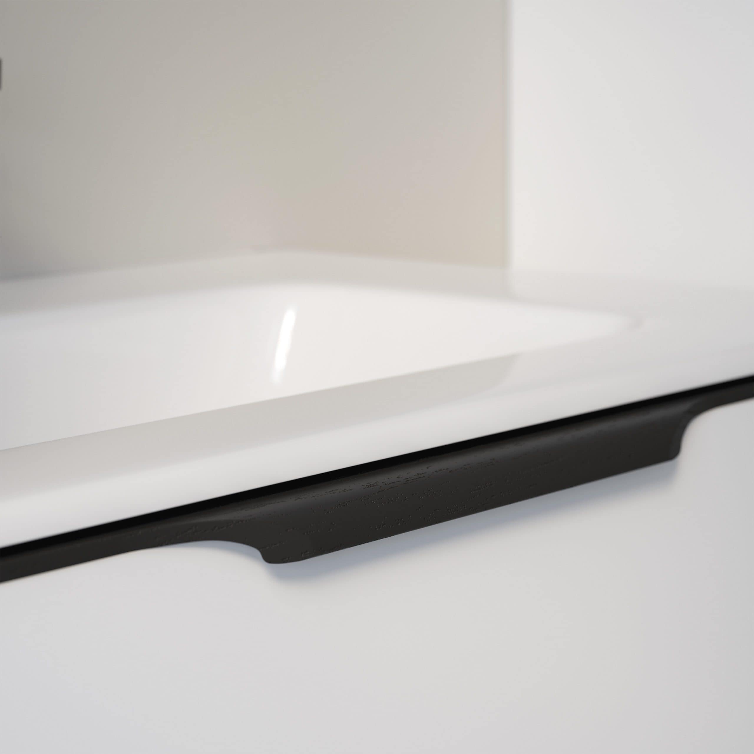 Durable black bathroom trim strip with seamless finish for modern shower enclosures and bathtub fittings.