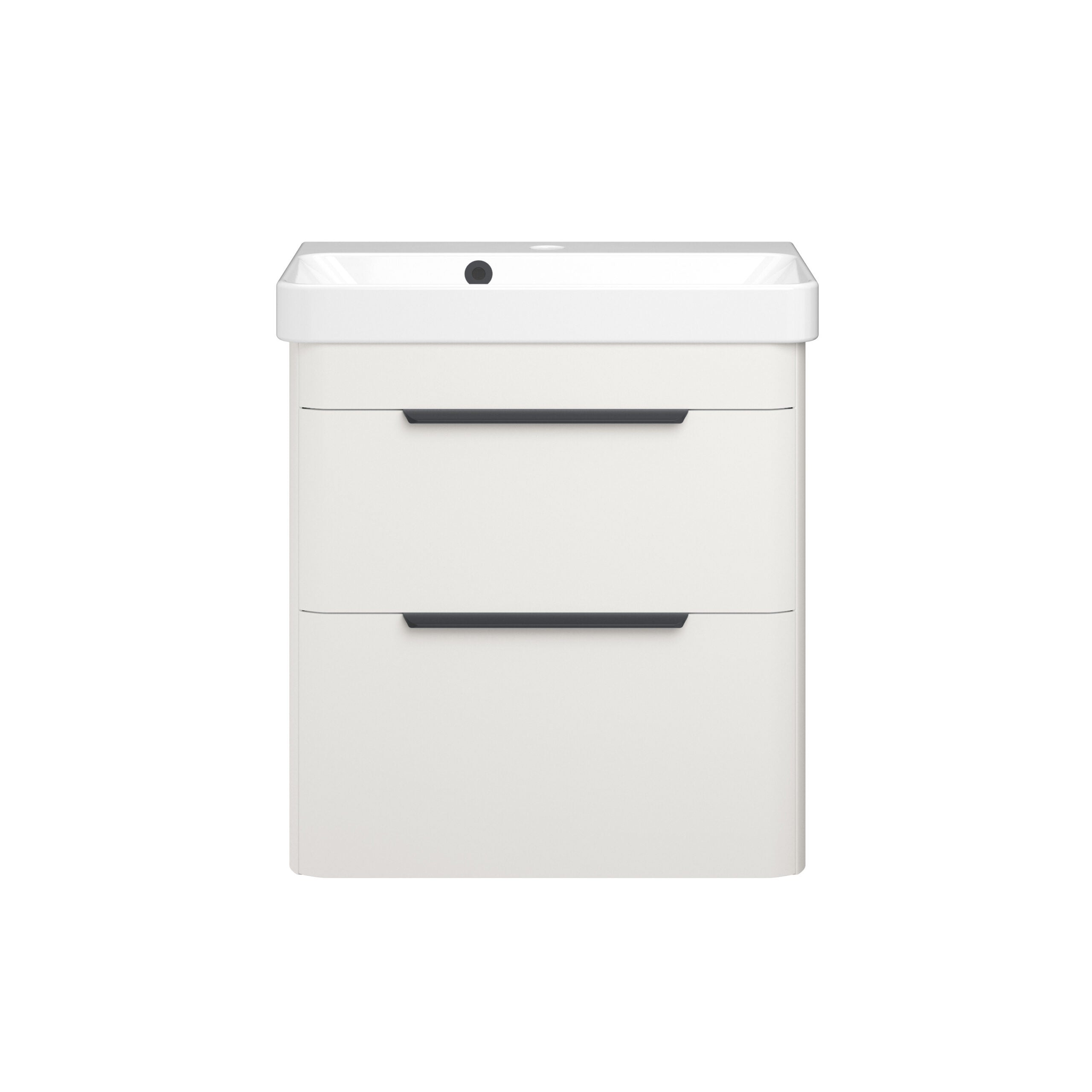 Compact modern bathroom vanity with integrated sink and storage drawers, ideal for stylish and functional bathroom design.