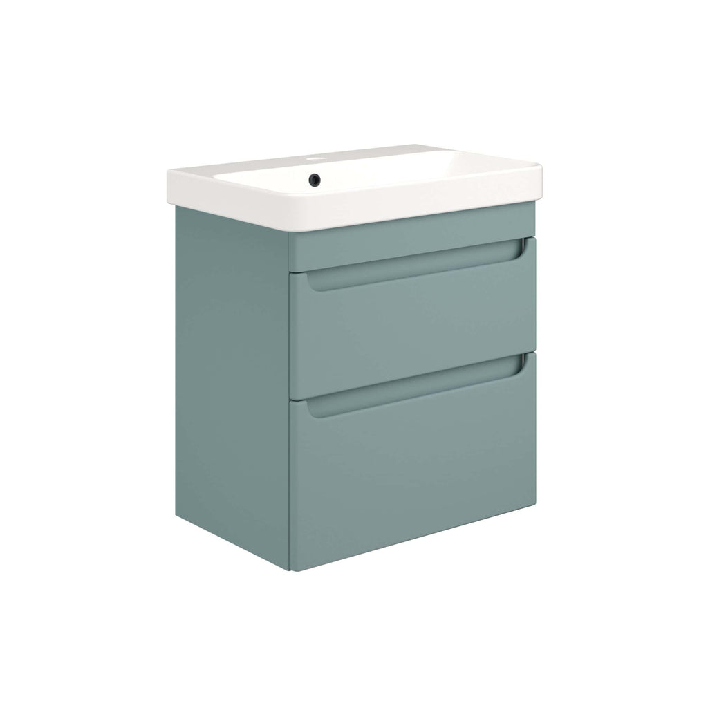 Modern bathroom vanity unit with white ceramic sink, grey storage drawers, sleek minimalist design, perfect for contemporary bathrooms, high-quality materials, clean aesthetic, and functional storage space for bathroom essentials.