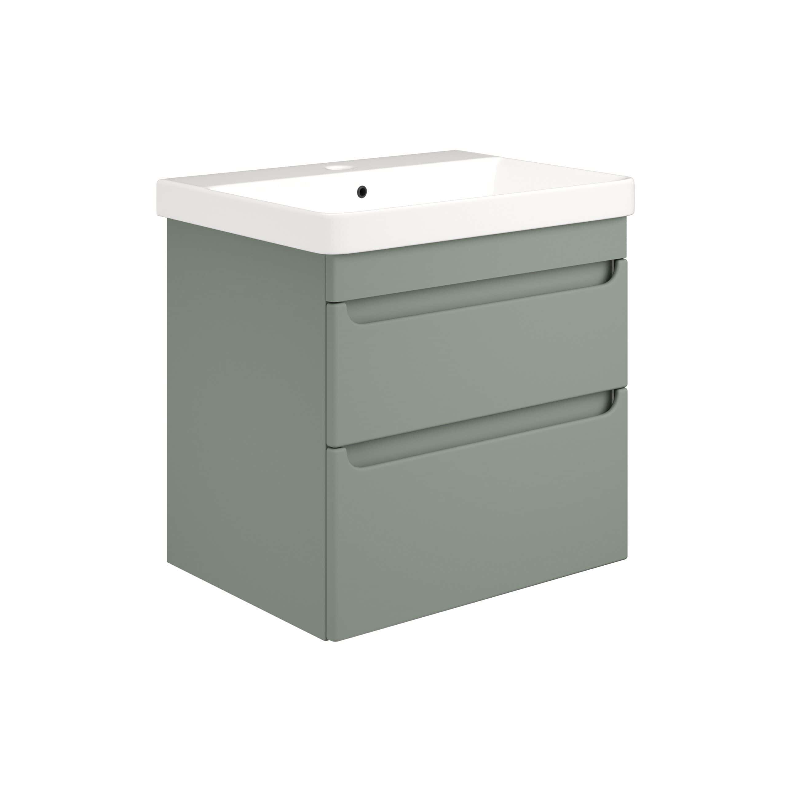 Contemporary grey bathroom vanity unit with integrated sink, perfect for modern bathroom storage and aesthetics. Durable finish, sleek design, and practical with spacious drawers. Suitable for bathroom renovation.