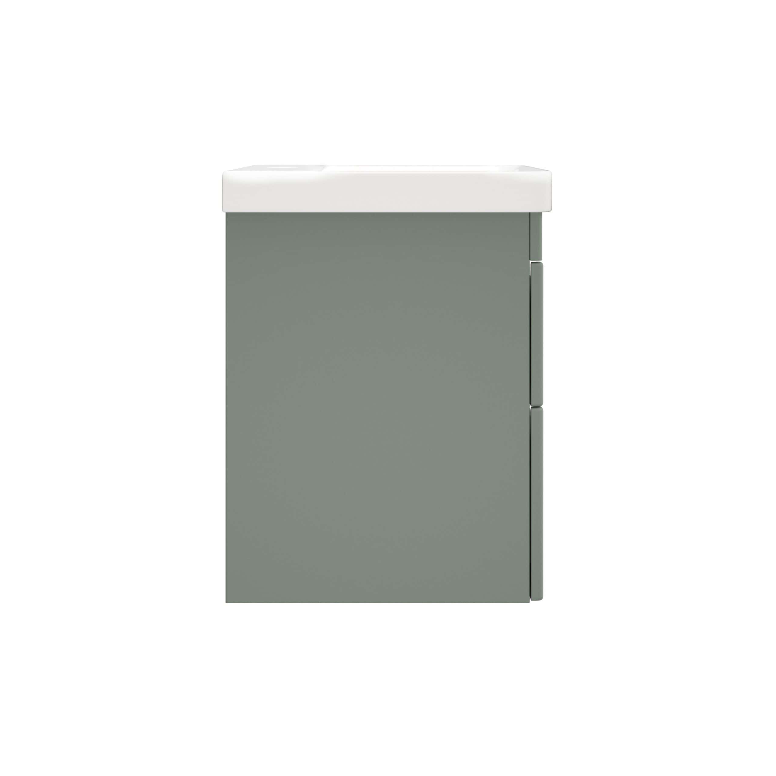 Sleek grey bathroom vanity with integrated sink, modern design, perfect for contemporary bathrooms, offering practical storage and style, by Bubly Bathrooms UK.