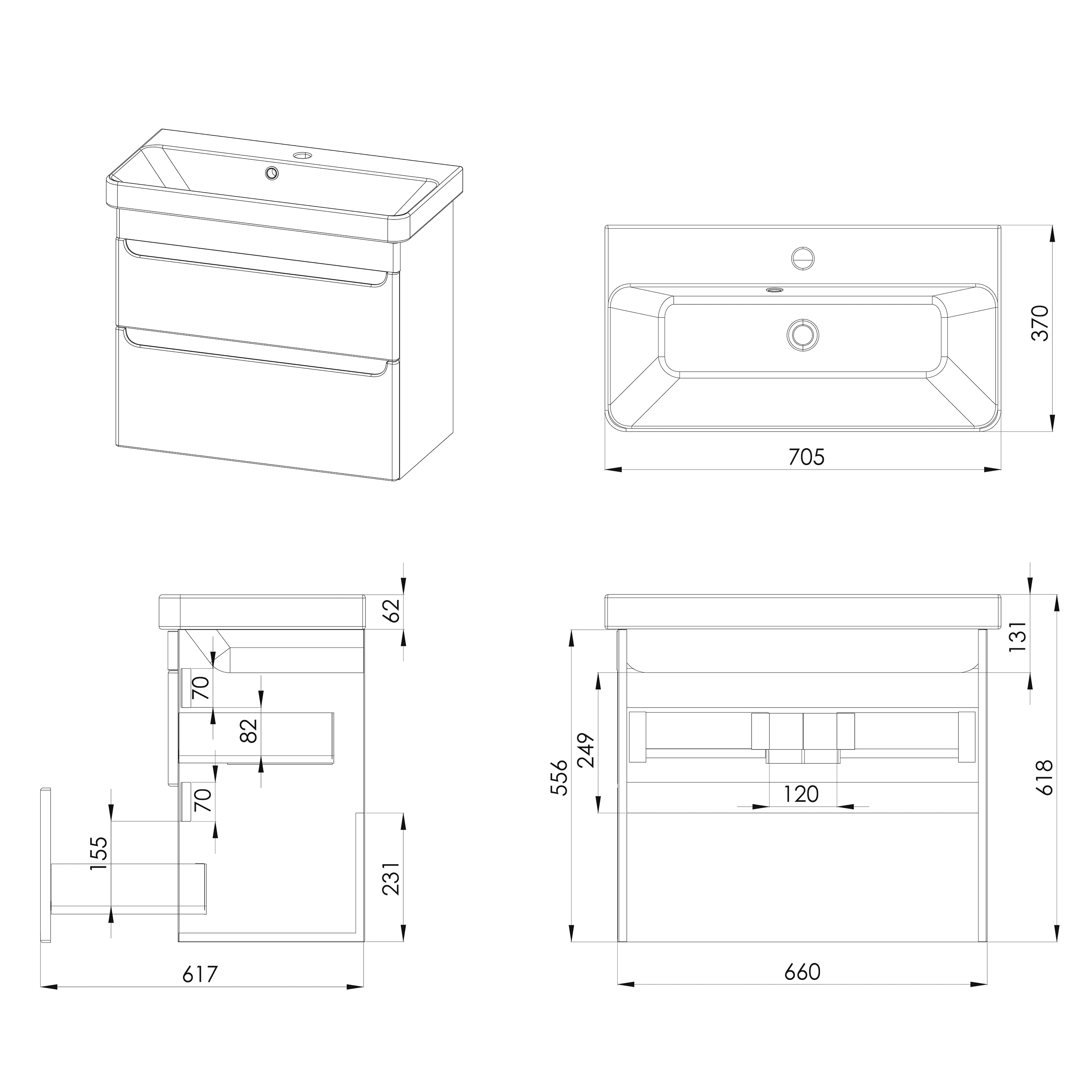 Modern bathroom vanity with integrated sink and storage drawers, designed for contemporary bathroom interiors. Perfect for functional and stylish bathroom upgrades.