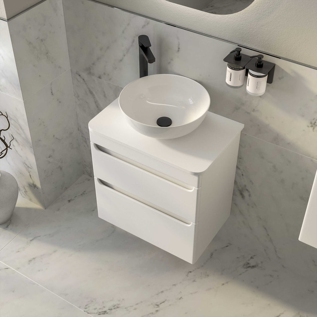 Luxury bathroom vanity unit with white basin and black tap, modern bathroom wash basin set, minimalist bathroom vanity for contemporary bathrooms, sleek bathroom furniture design relevance.