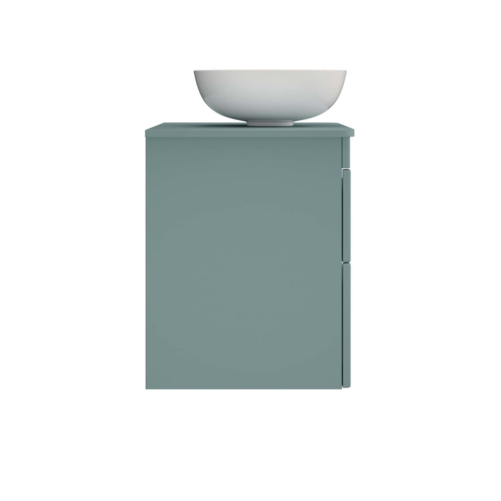 Modern bathroom vanity unit with a ceramic basin, sleek grey finish, ideal for contemporary bathroom decor, featuring storage drawers for toiletries and bathroom essentials.