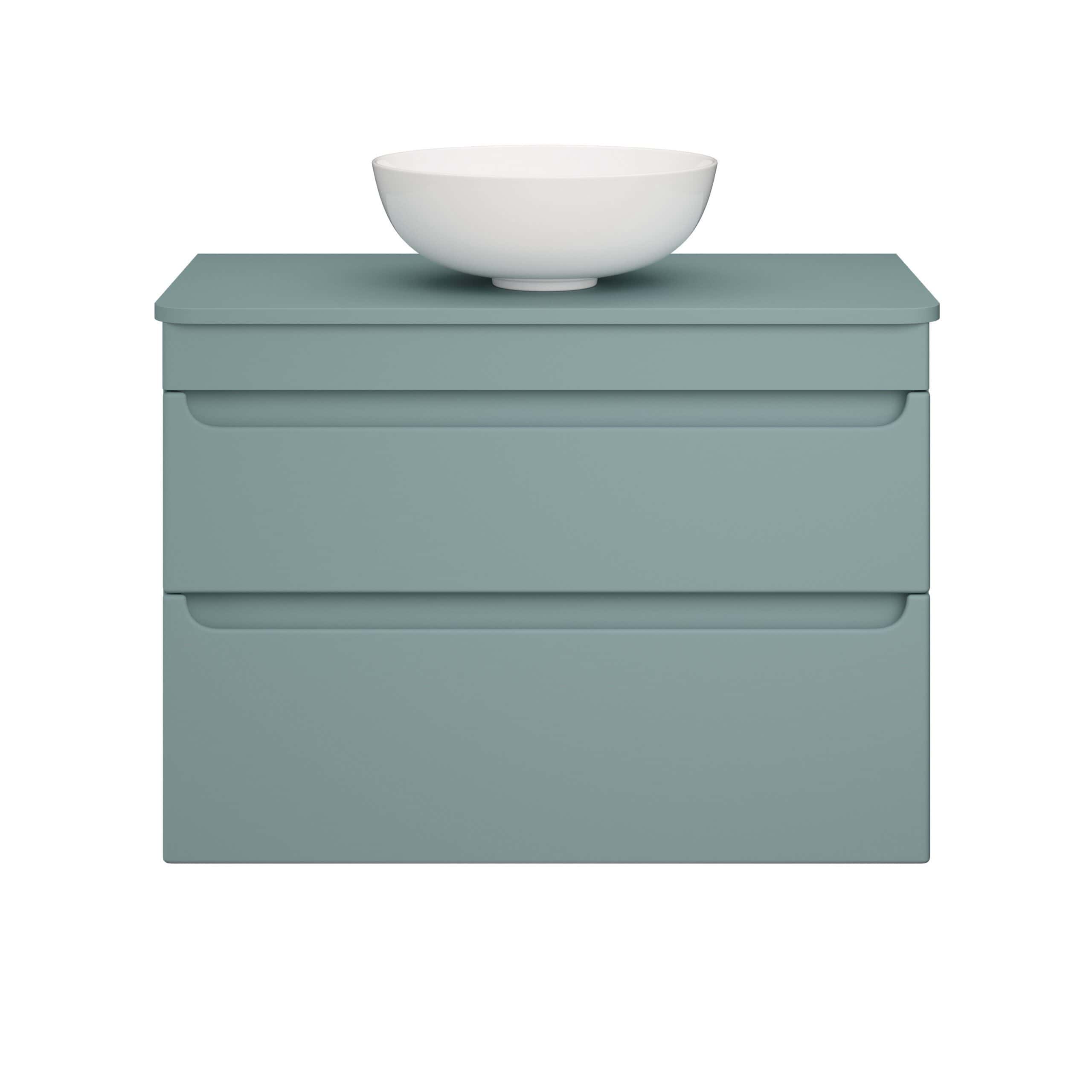 Elegant modern bathroom vanity with basin, sleek minimalist design, soft green finish, perfect for contemporary home upgrades.