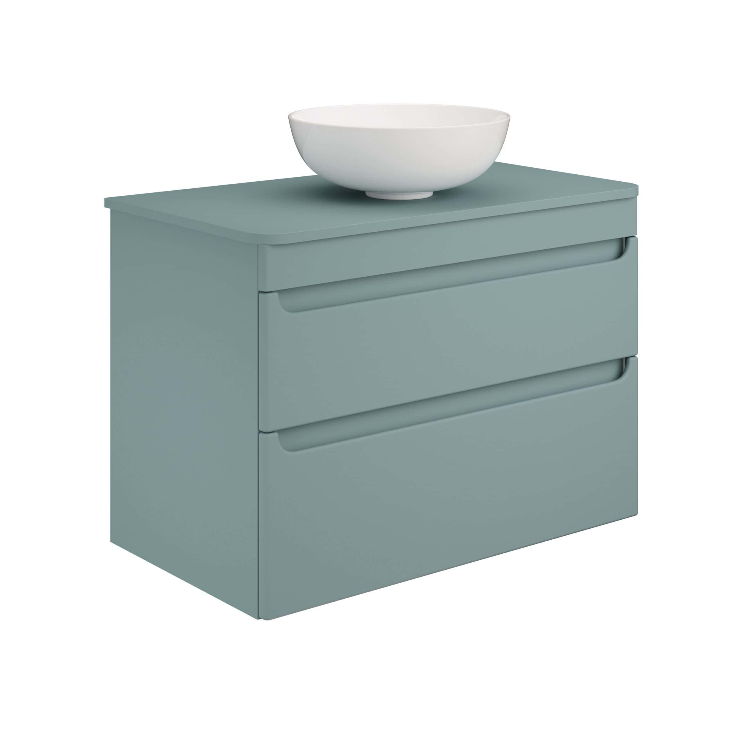 Modern blue bathroom vanity unit with integrated storage drawers and a white wash basin, perfect for stylish and functional bathroom design. Ideal for contemporary bathrooms seeking space-saving solutions.