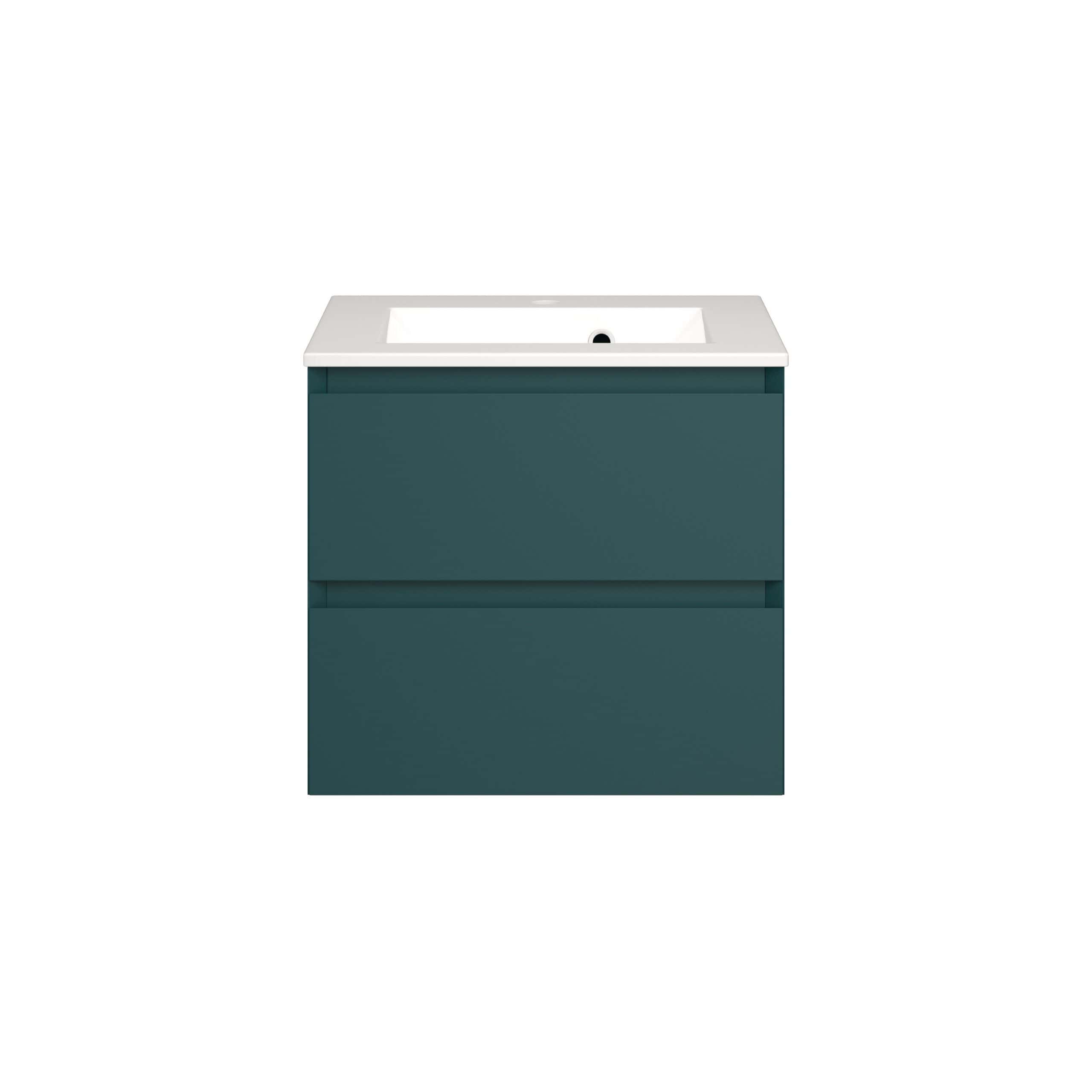 Modern blue bathroom vanity with integrated sink and storage drawers. Perfect for contemporary bathroom furnishings and the best bathroom designs. Durable, stylish, and space-efficient.