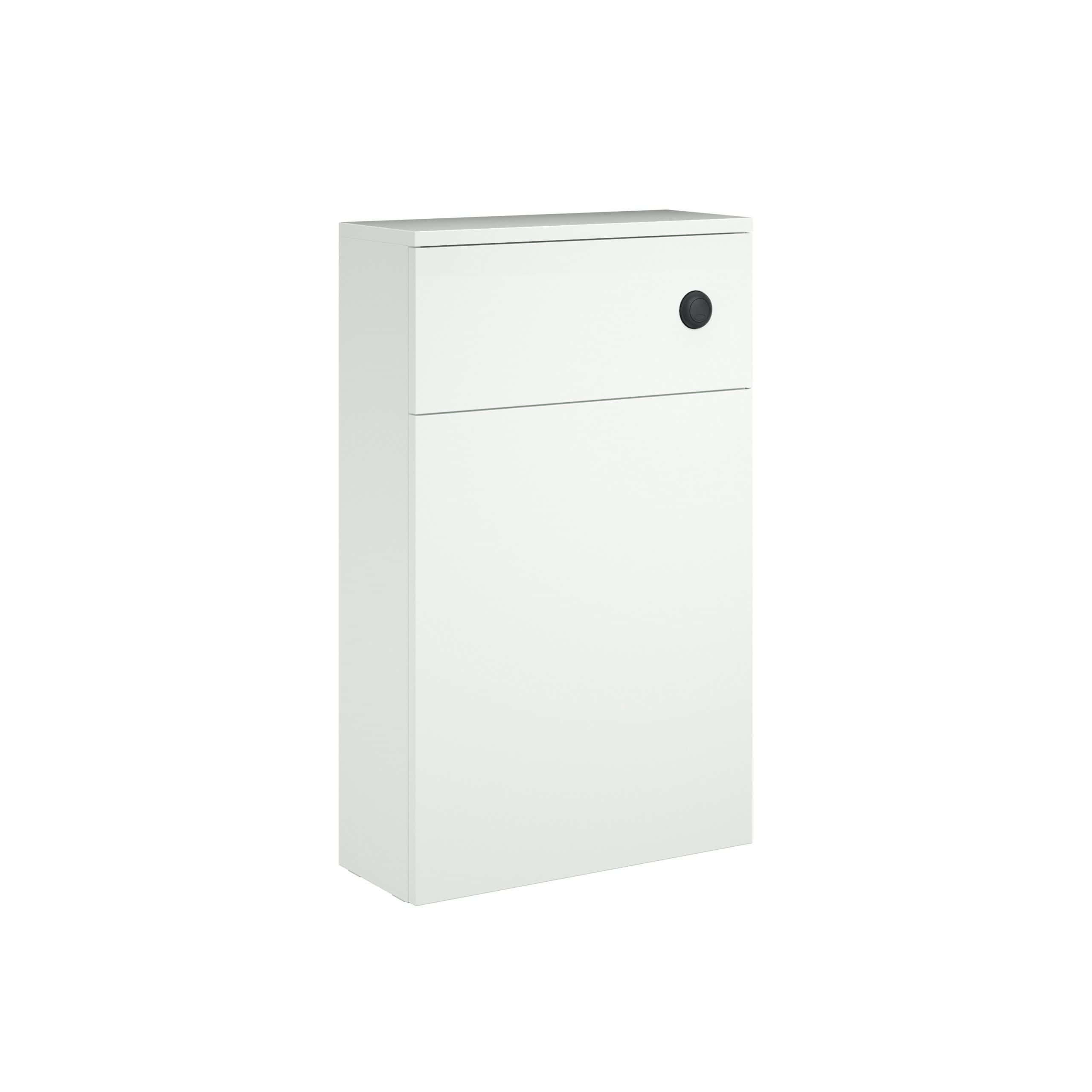 White bathroom storage cabinet with sleek design, ideal for modern bathrooms, featuring a high-quality finish and functional storage space for toiletries and accessories.