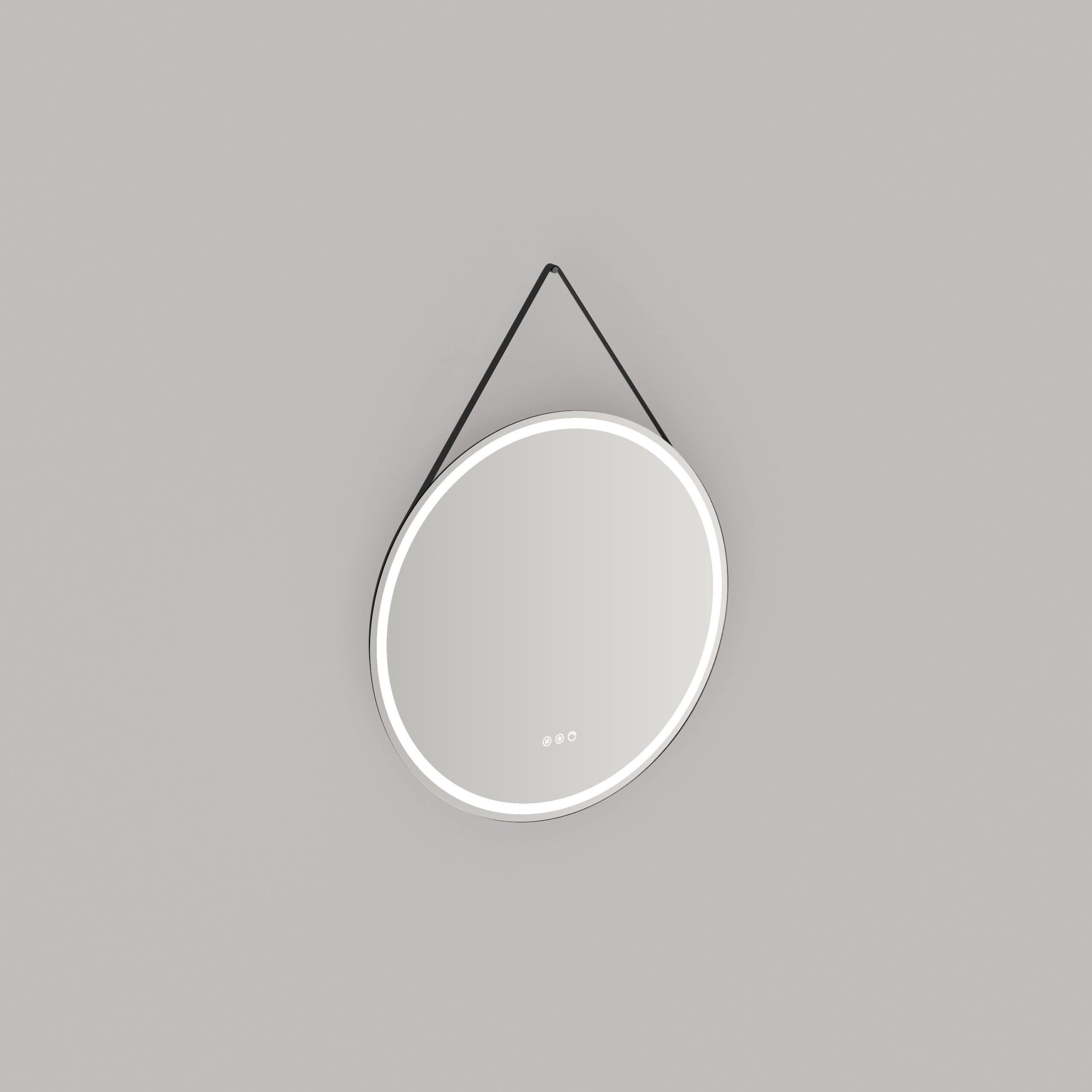 Minimalist oval LED mirror with touch controls, designed for modern bathrooms, featuring sleek lighting and a contemporary look for enhanced bathroom aesthetics.