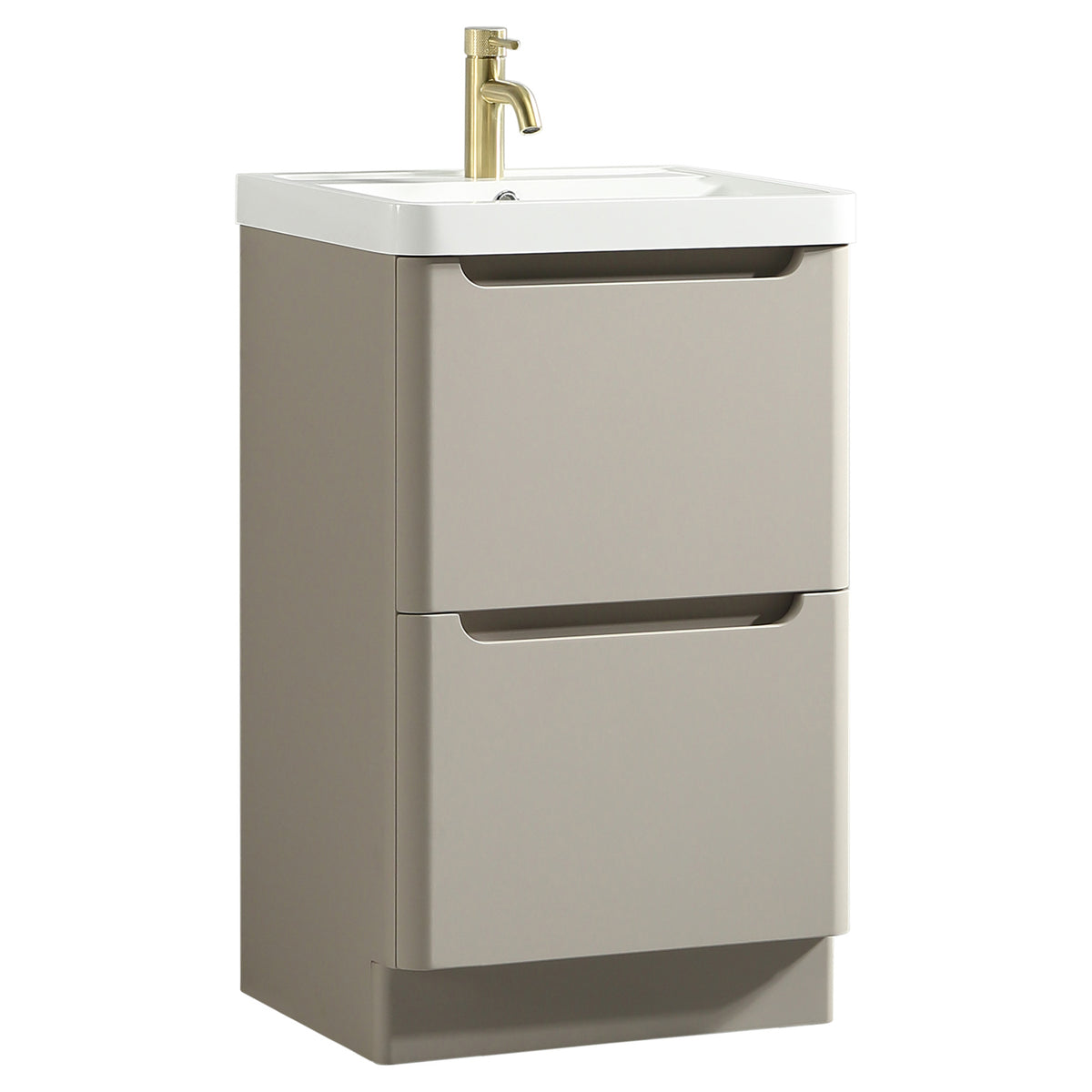 Tailored Monza 500mm Floor Standing Vanity & Basin, Soft Coffee - view 1