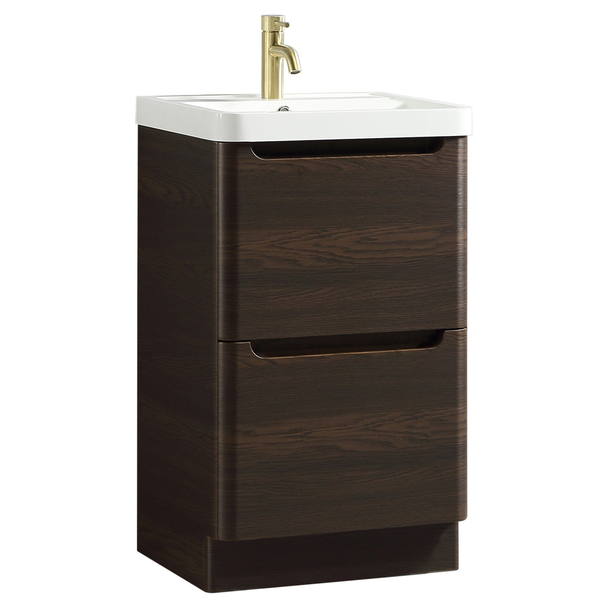 Tailored Monza 500mm Floor Standing Vanity & Basin, Espresso Oak - view 4