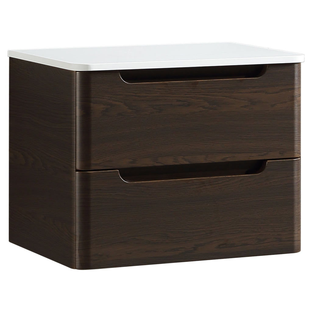 Tailored Monza 500mm Wall Hung Vanity with Sintered Stone Counter Top, Espresso Oak - view 2