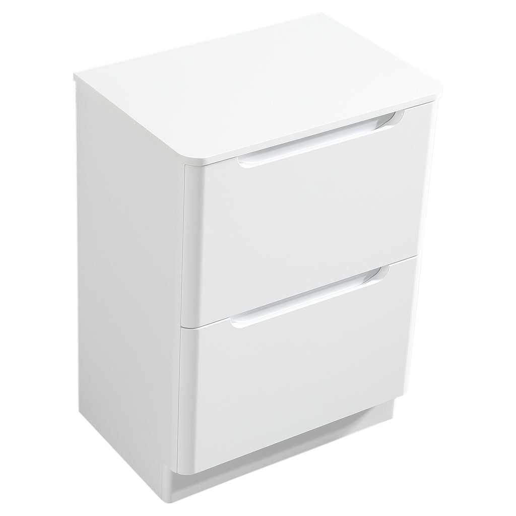 Tailored Monza Floor Standing Vanity with Sintered Stone Counter Top - White Gloss