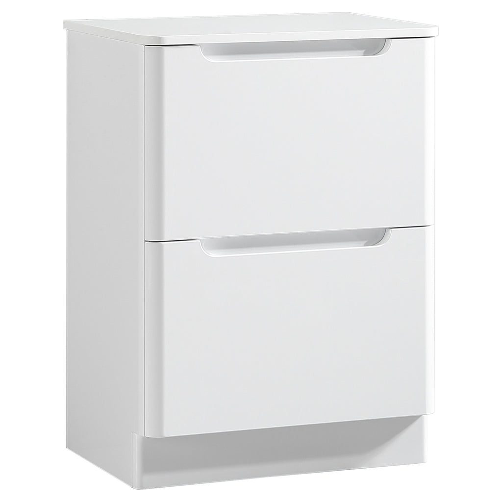 Tailored Monza Floor Standing Vanity with Sintered Stone Counter Top - White Gloss