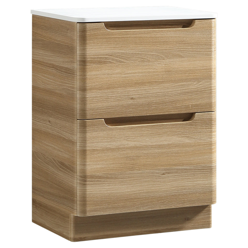 Tailored Monza 600mm Floor Standing Vanity with Sintered Stone Counter Top, Country Oak - view 4
