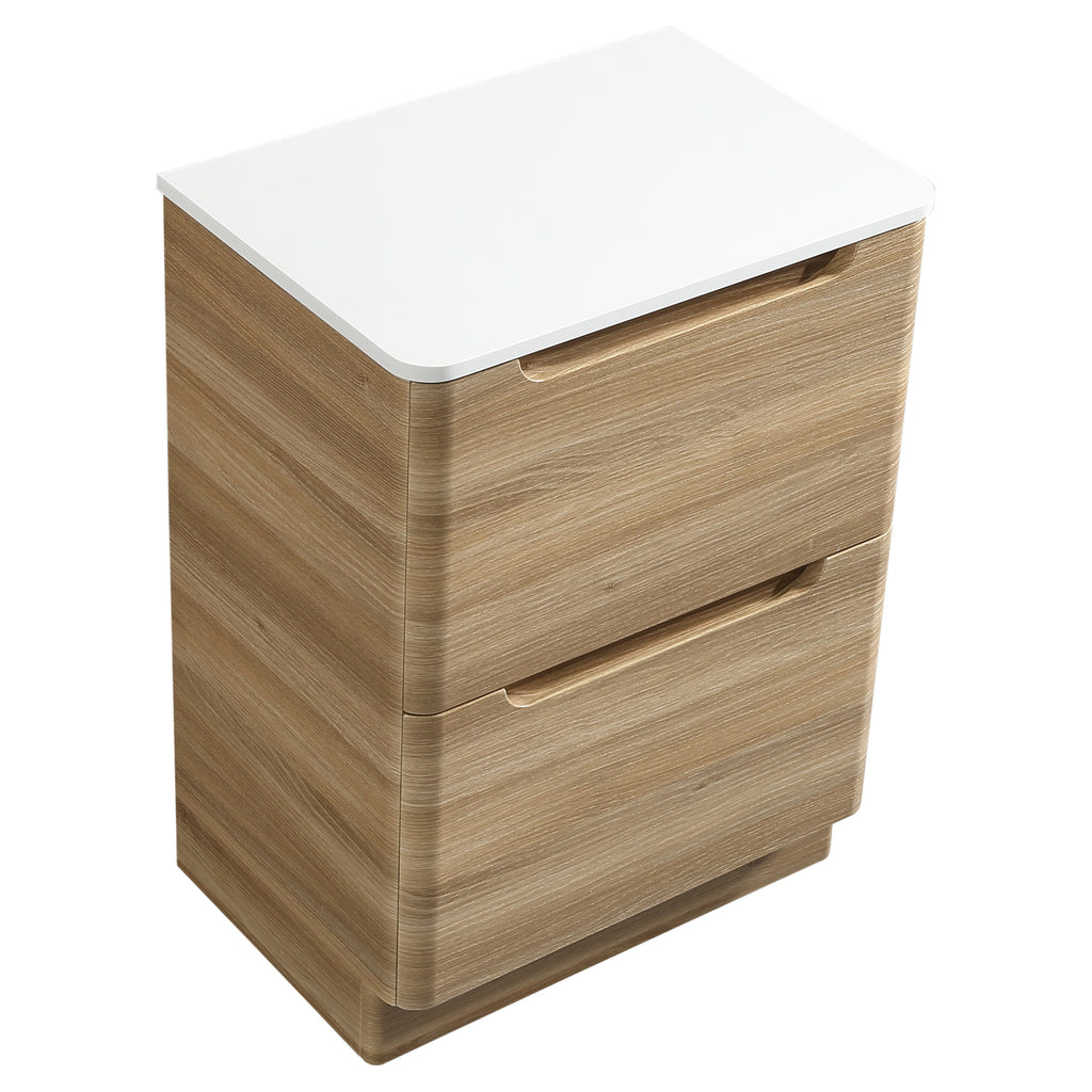 Tailored Monza 600mm Floor Standing Vanity with Sintered Stone Counter Top, Country Oak - view 7