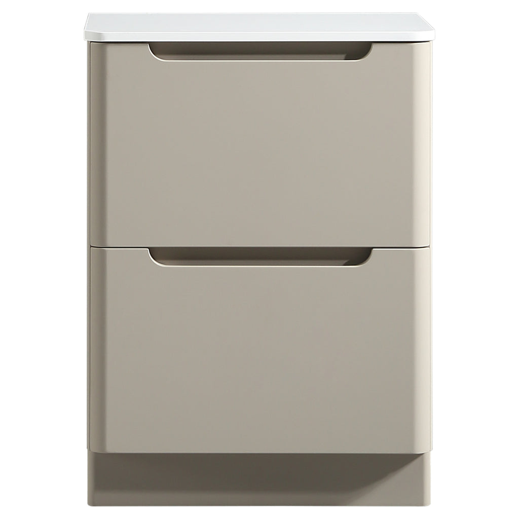 Tailored Monza 600mm Floor Standing Vanity with Sintered Stone Counter Top, Soft Coffee - view 5