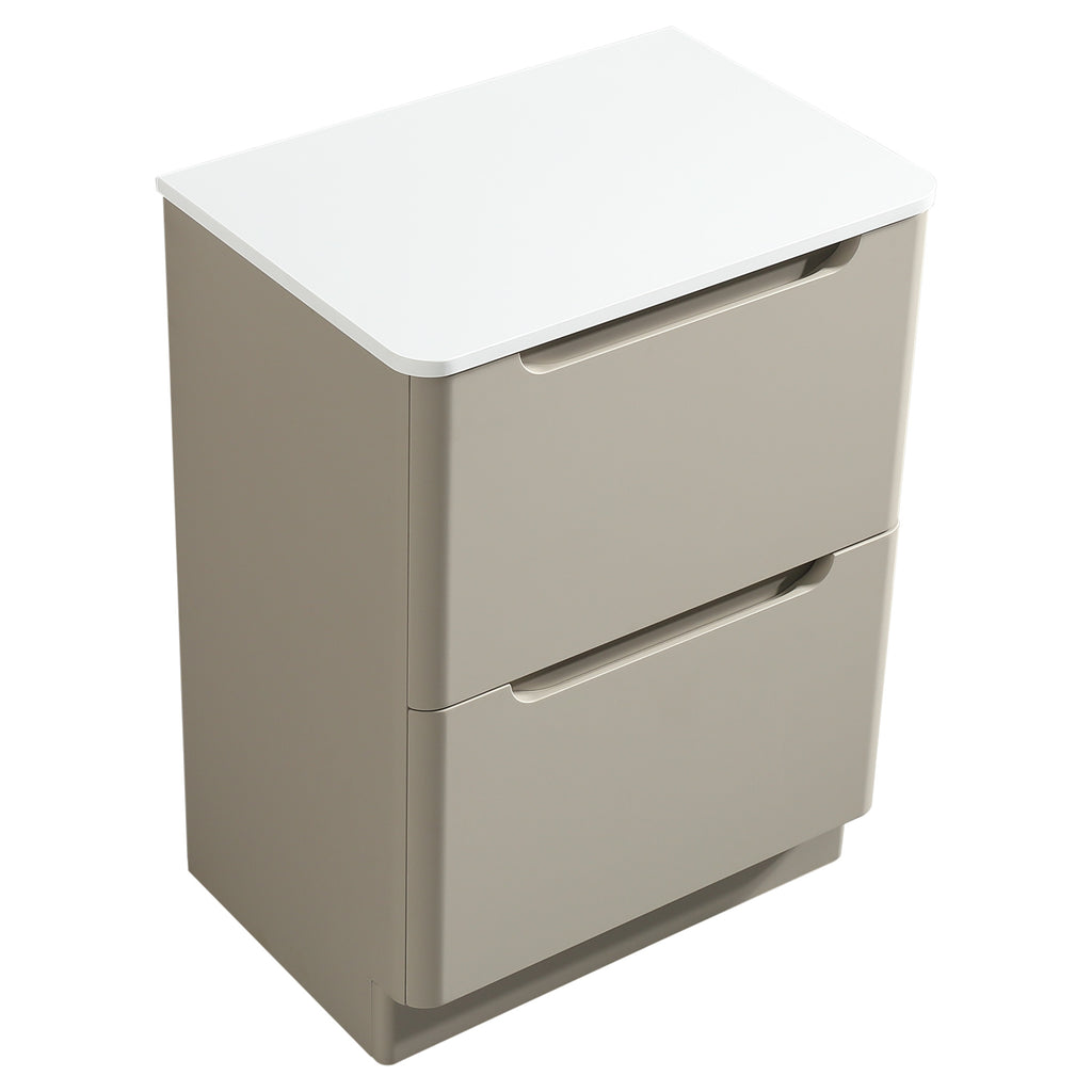 Tailored Monza 600mm Floor Standing Vanity with Sintered Stone Counter Top, Soft Coffee - view 8