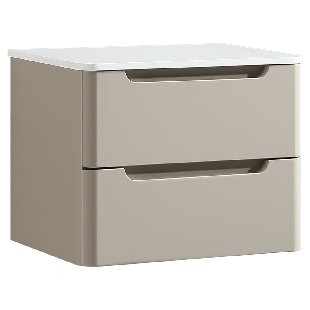 Tailored Monza 600mm Wall Hung Vanity with Sintered Stone Counter Top, Soft Coffee - view 1