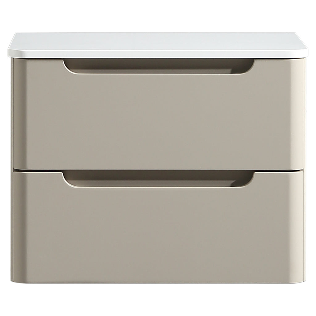 Tailored Monza 600mm Wall Hung Vanity with Sintered Stone Counter Top, Soft Coffee - view 3