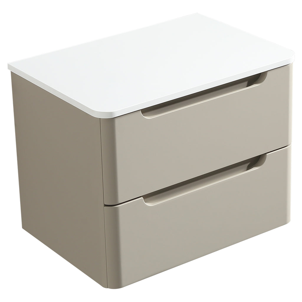Tailored Monza 600mm Wall Hung Vanity with Sintered Stone Counter Top, Soft Coffee - view 5