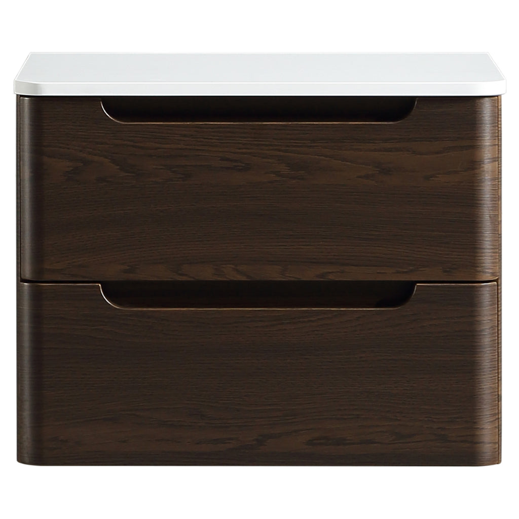 Tailored Monza 600mm Wall Hung Vanity with Sintered Stone Counter Top, Espresso Oak - view 4