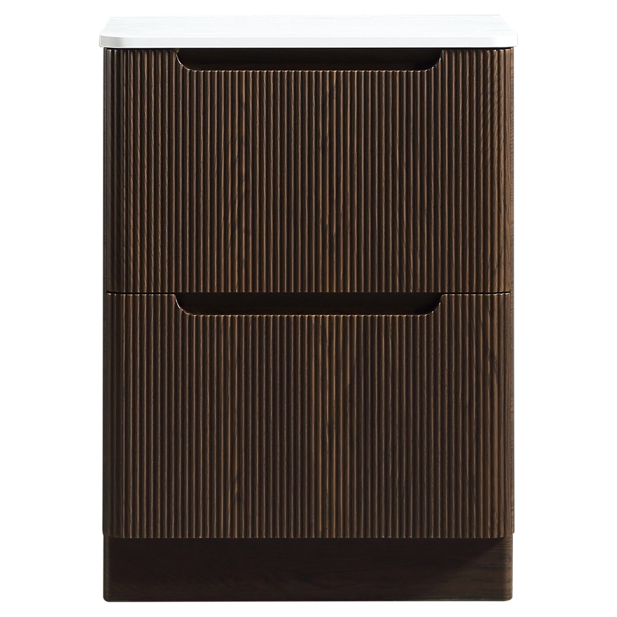 Tailored Monza 600mm Floor Standing Fluted Vanity with Sintered Stone Counter Top, Espresso Oak - view 6