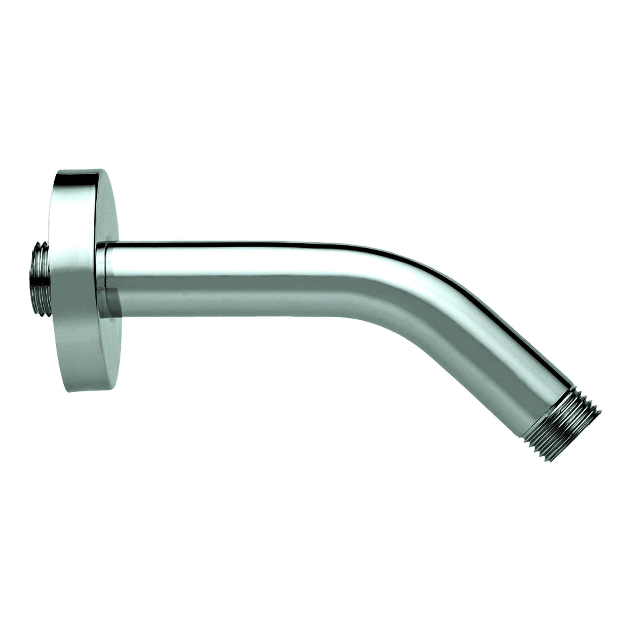 Polished chrome bathroom shower pipe with threaded fittings from Bubly Bathrooms, ideal for modern bathroom fittings and plumbing installations.