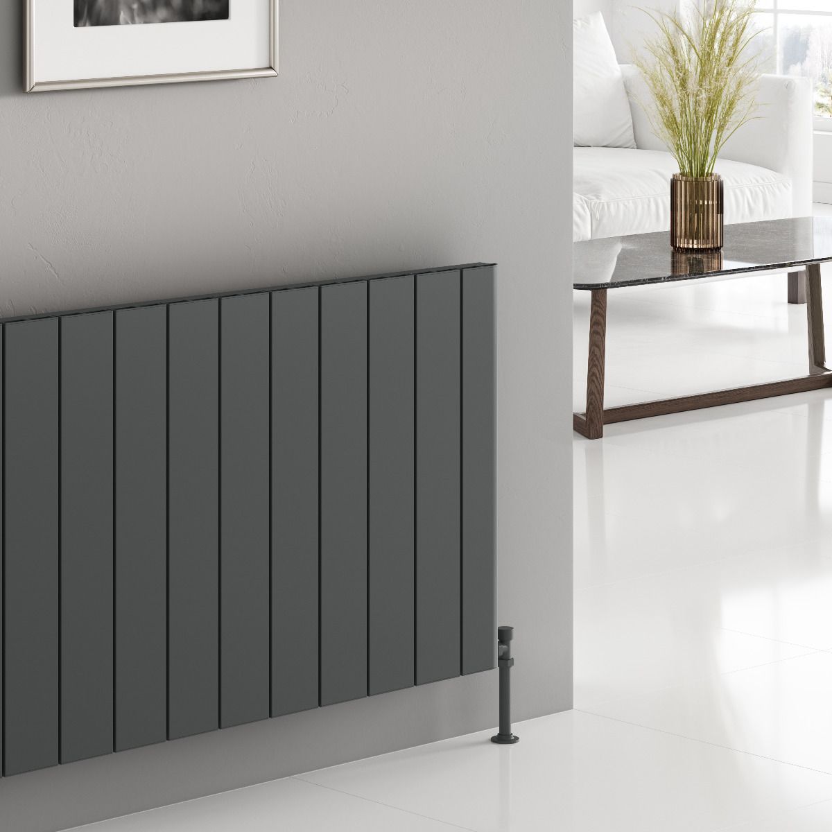 Reina Resia Horizontal Anthracite Designer Radiator