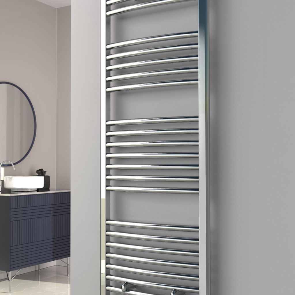 Reina Diva Curved Electric Chrome Heated Towel Rail