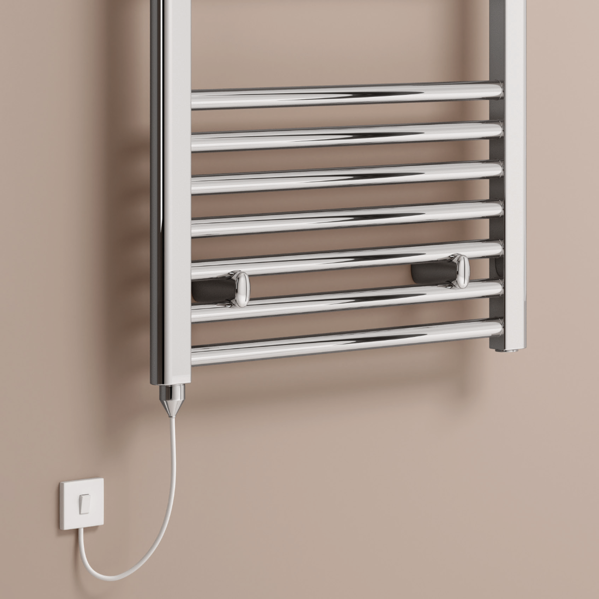 Reina Capo Curved Electric Chrome Heated Towel Rail