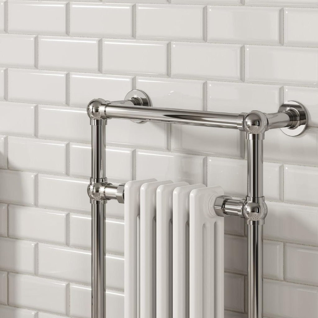 Reina Oxford Chrome/White Traditional Heated Towel Rail