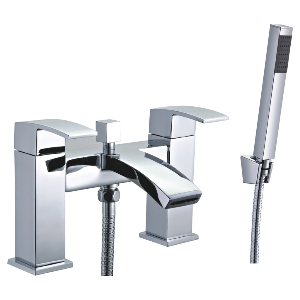 Tailored Brecon Modern Curved Bath Shower Mixer Tap, Chrome