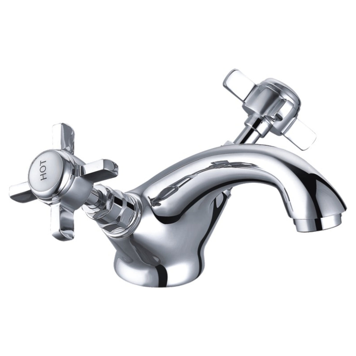Tailored Tenby Traditional Crosshead Basin Mixer Tap - Chrome