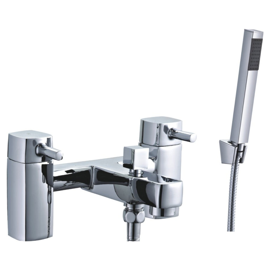Tailored Newport Square Bath Shower Mixer Tap - Chrome