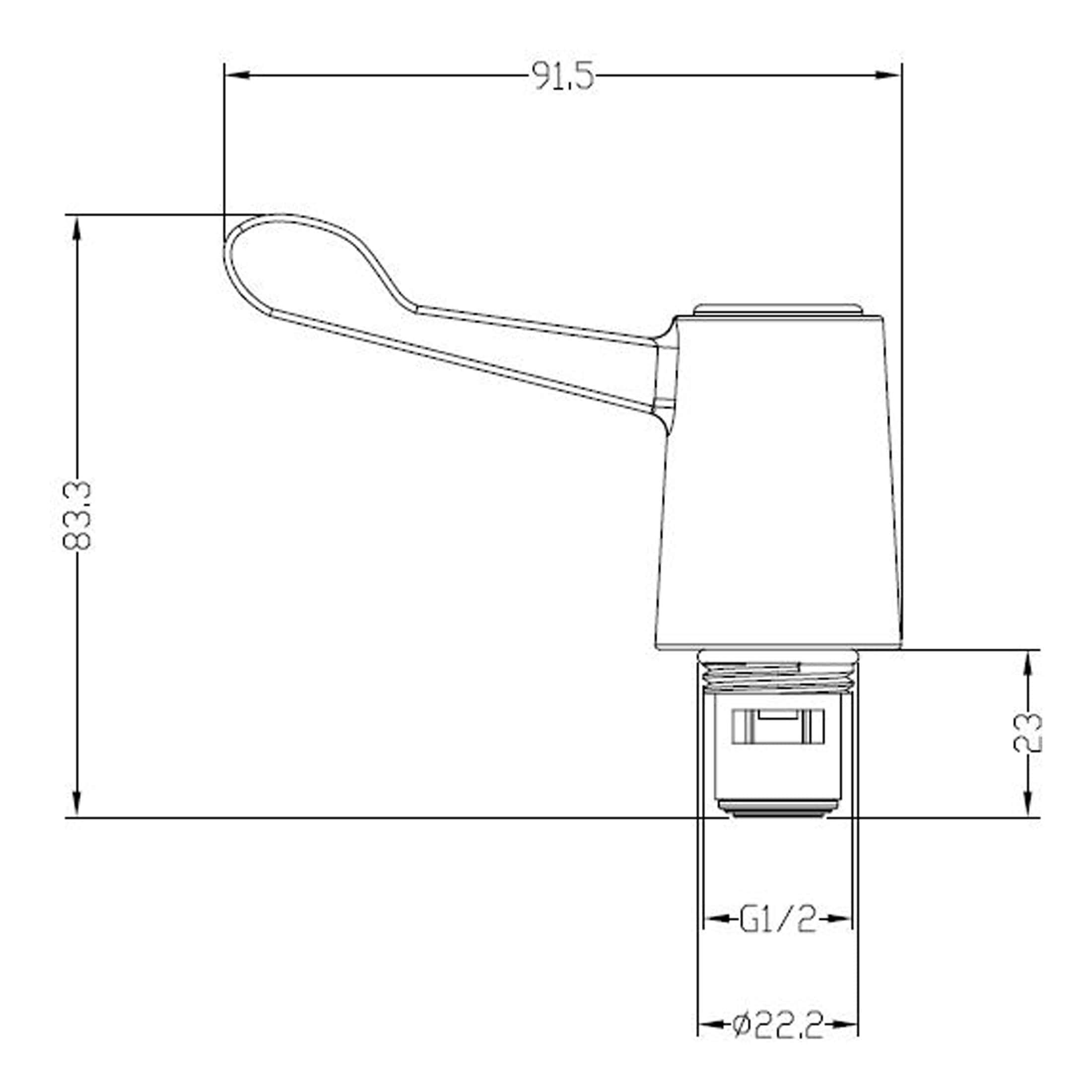 High-quality bathroom tap drawing with precise measurements and technical details for Bubly Bathrooms UK.