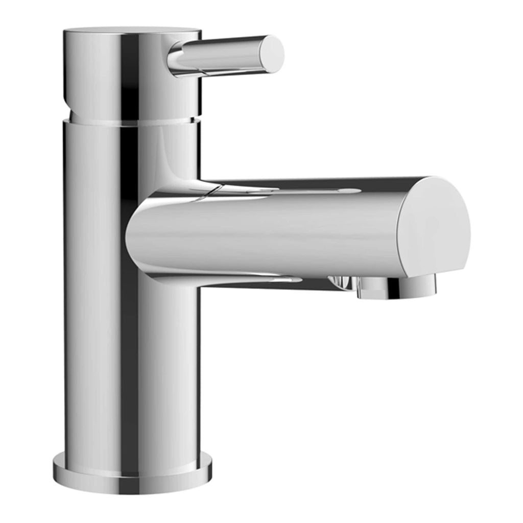Polished chrome bathroom tap, modern single handle design, ideal for contemporary bathroom sinks and basins, durable and stylish, easy to install.