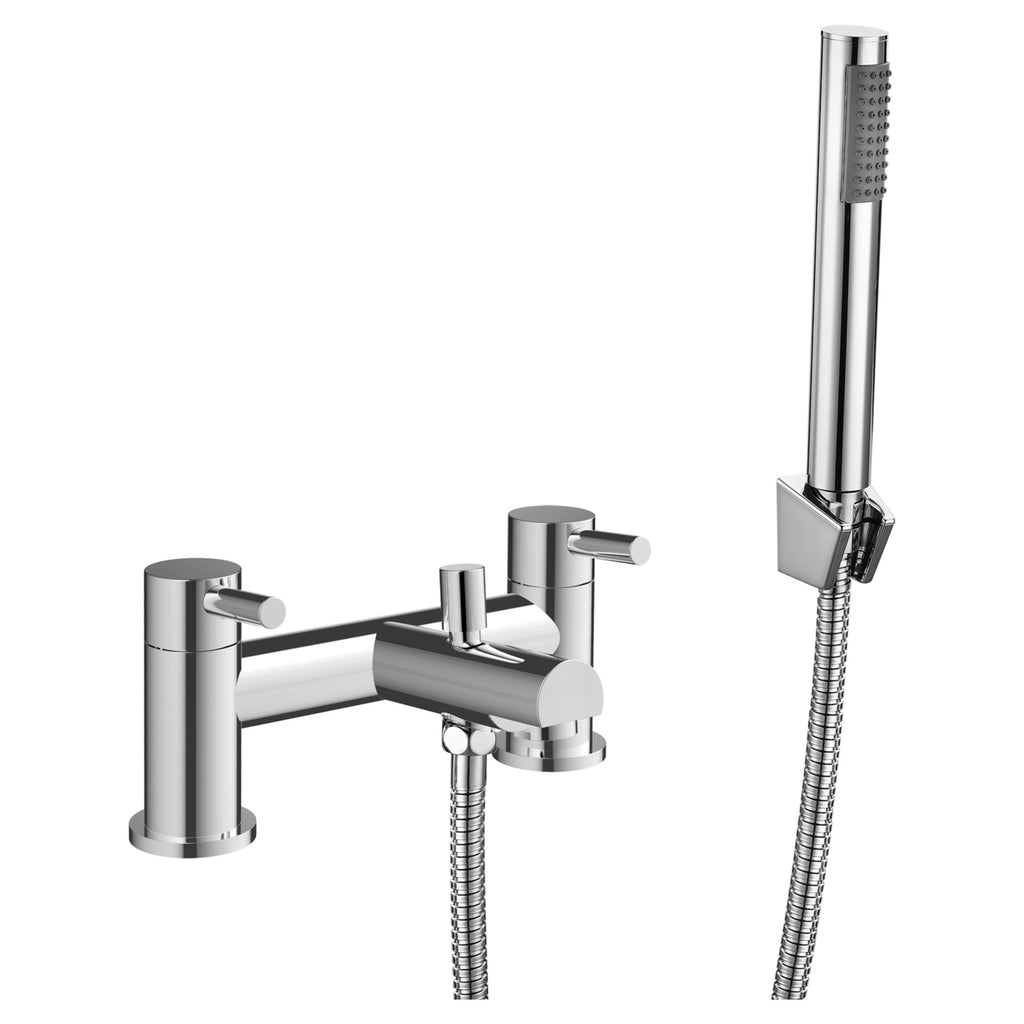 Tailored Harlech Bath Shower Mixer Tap With Handset, Hose And Bracket - Brushed Brass