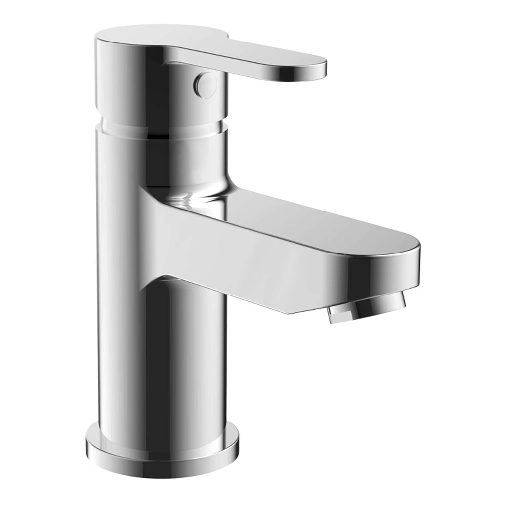 Shiny chrome bathroom tap, modern single-handle mixer faucet for bathroom vanity or basin. Sleek, contemporary design with high-quality finish, perfect for stylish bathroom upgrades.