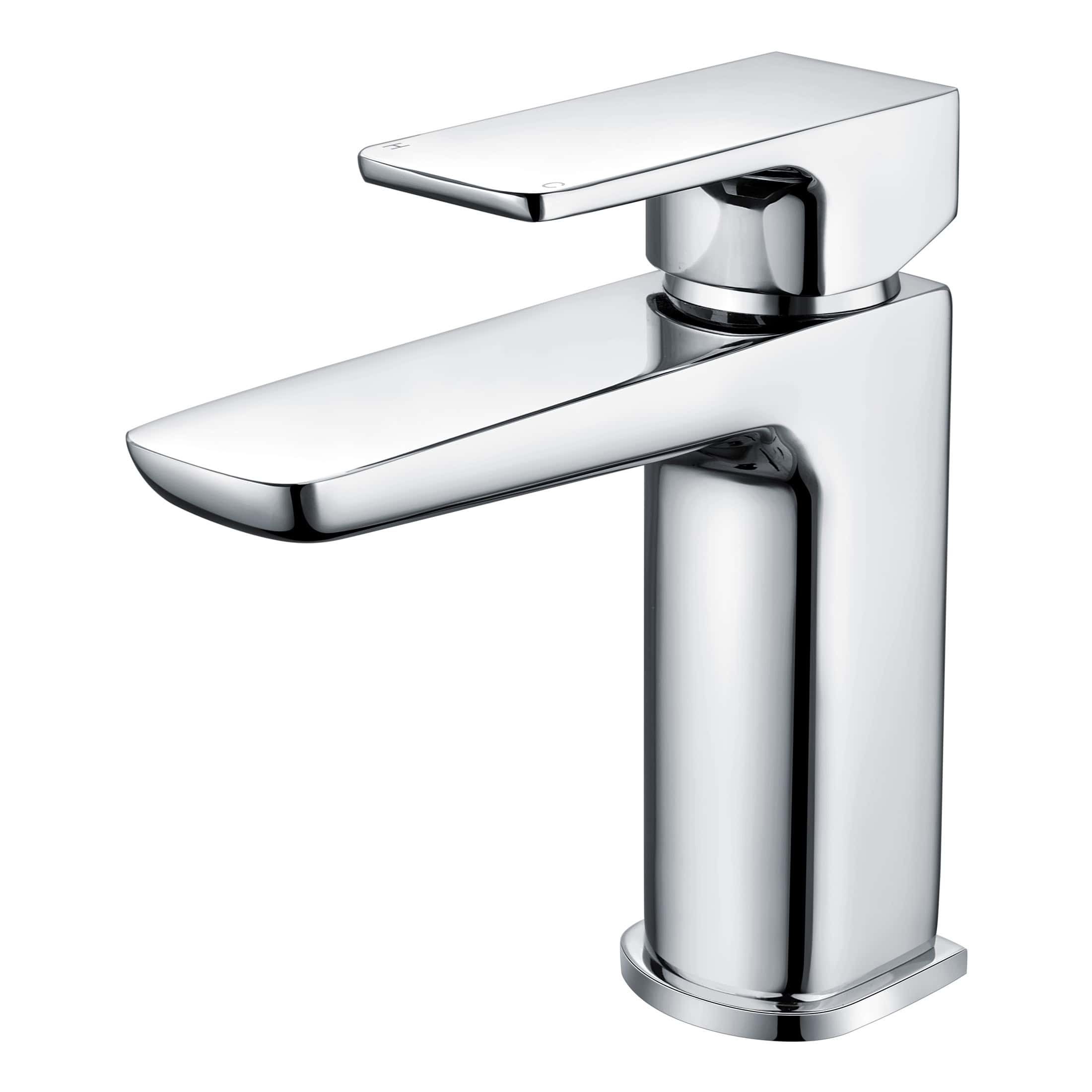Polished chrome bathroom mixer tap for modern style and durability.