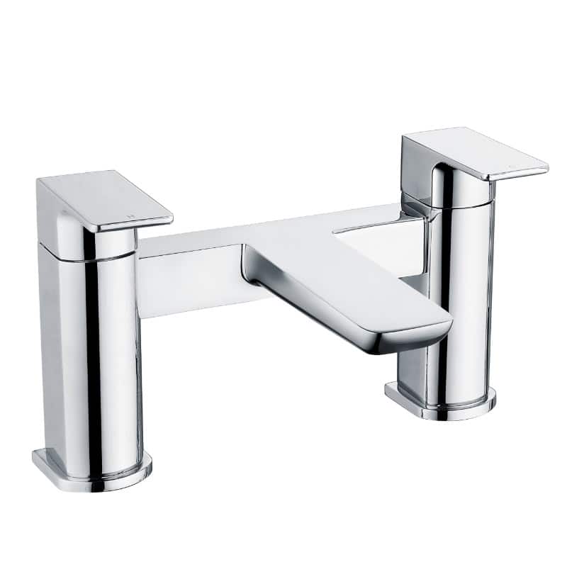 Polished chrome bathroom tap with modern design, suitable for contemporary bathrooms and kitchens.