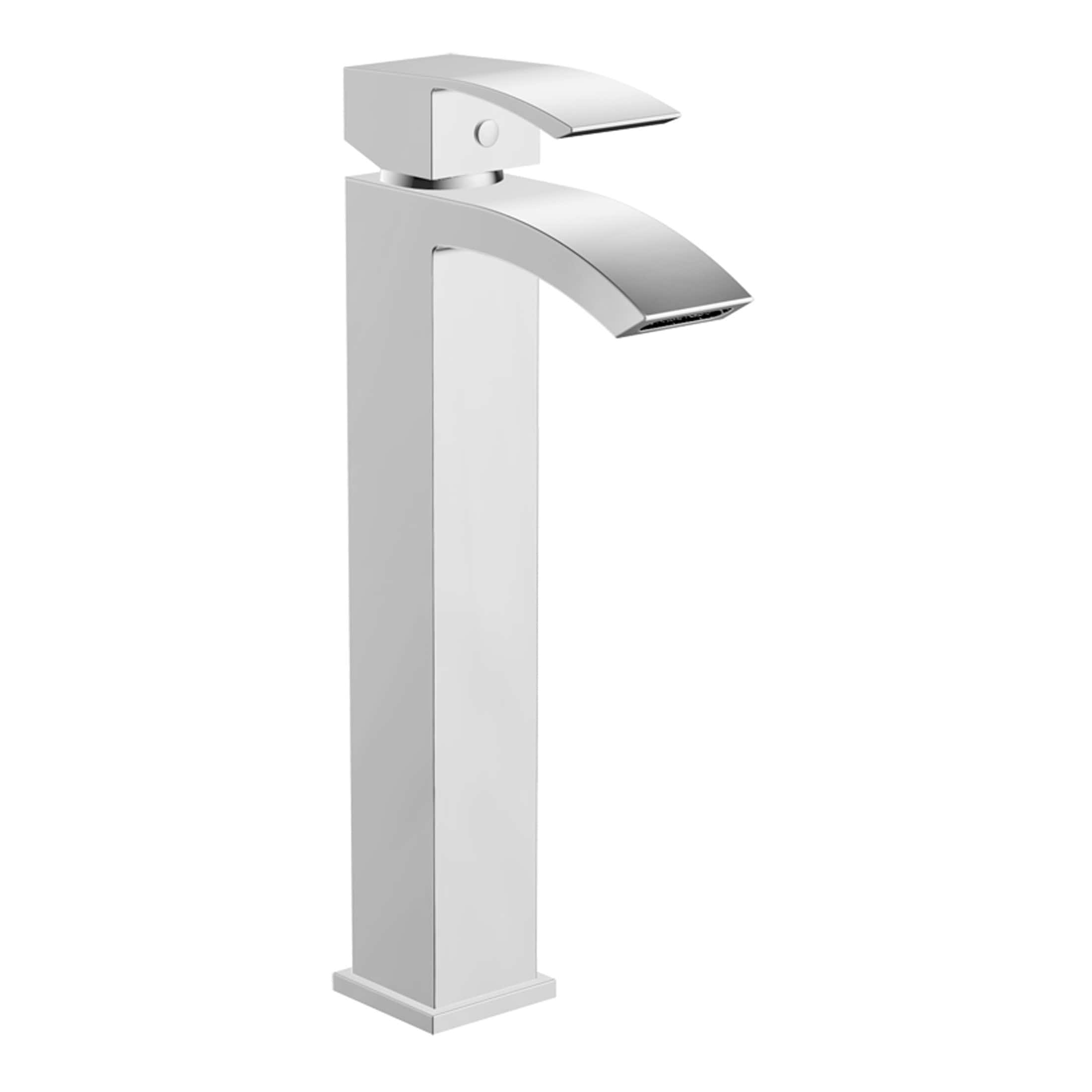 Sleek chrome bathroom sink tap with modern design, perfect for contemporary bathrooms and stylish plumbing fixtures.