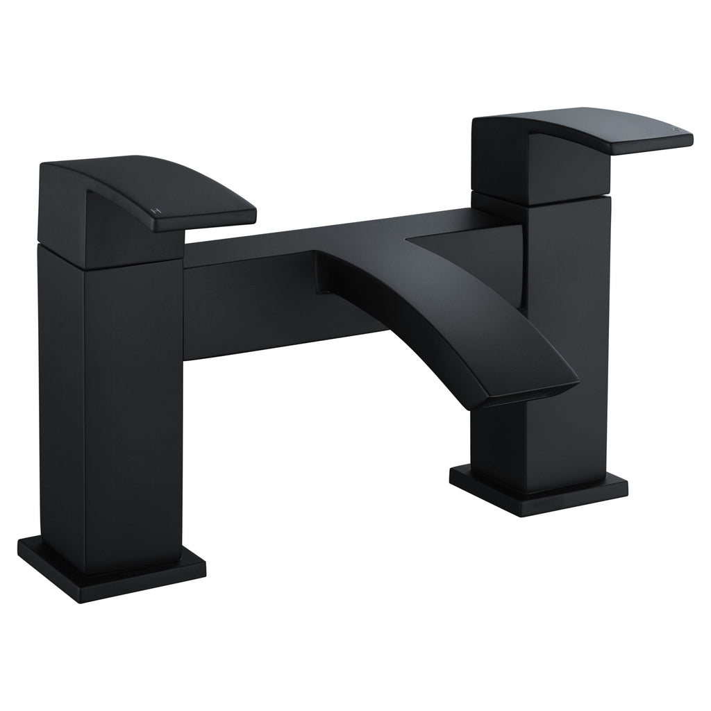 Tailored Brecon Modern Curved Bath Filler Tap, Orca Black